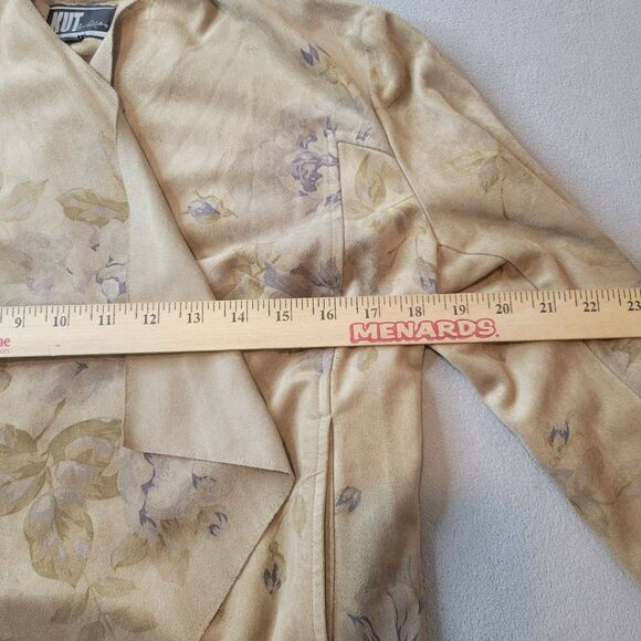 KUT FROM THE KLOTH Tayanita Floral Faux Suede Jacket Drape Collar Size Small - Picture 5 of 9